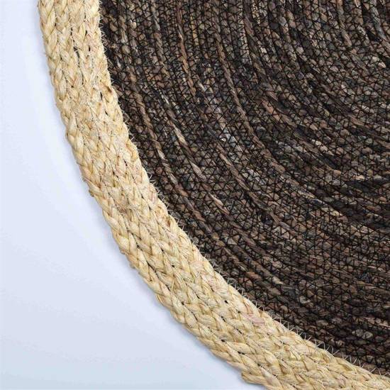  BALI ROUND dywan jutowy w naturalnym kolorze z dodatkiem ciemnego brązu, Ø 80 cm