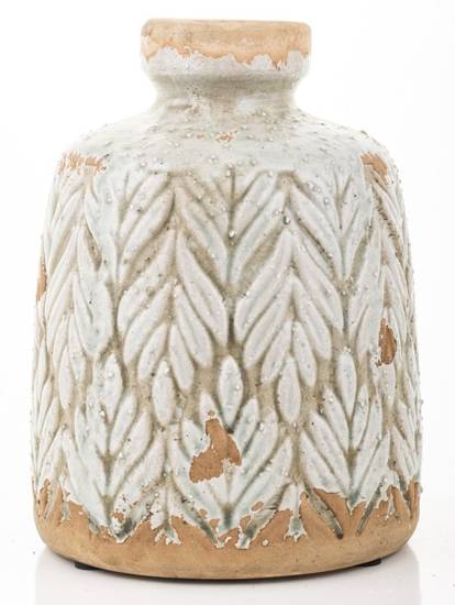  INDIANA wazon ceramiczny ze wzorem w listki, wys. 24 cm