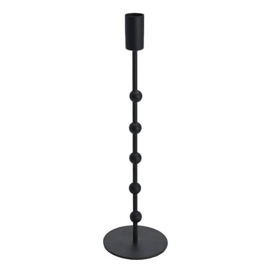 ABUNG świecznik metalowy czarny z kulami na stojaku, wys. 30 cm