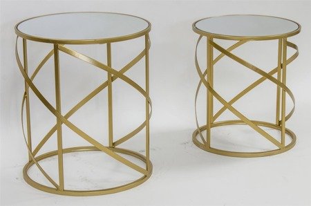 ALBERT zestaw dwóch stolików z lustrzanym blatem, wys. 50 cm, 43 cm
