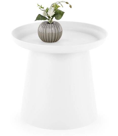 ALEXIS stolik kawowy biały w stylu minimalistycznym, Ø 46 cm