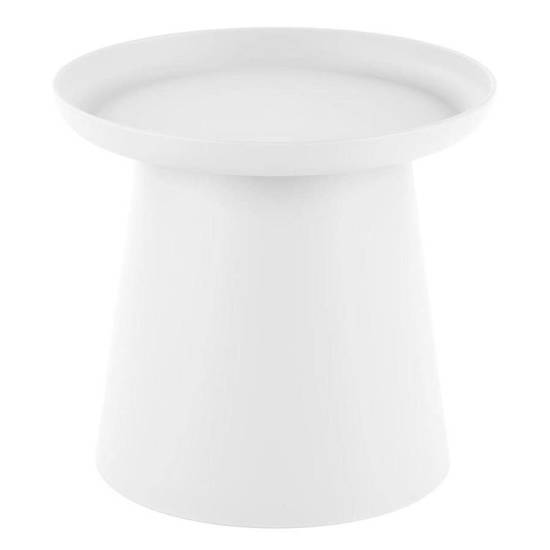 ALEXIS stolik kawowy biały w stylu minimalistycznym, Ø 46 cm