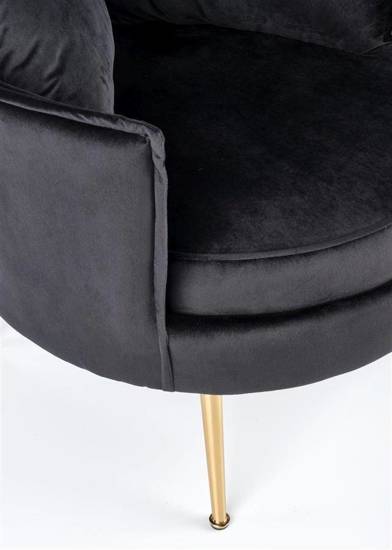 ALMOND BLACK fotel wypoczynkowy czarny na chromowanych nogach, wys. 87 cm