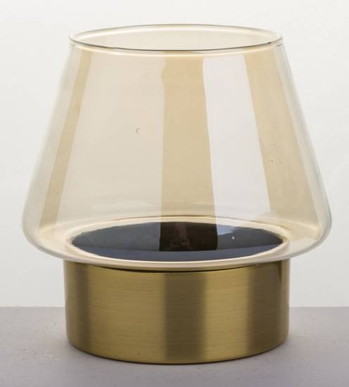 AMINA świecznik szampański ze złotym spodem, wys. 10 cm