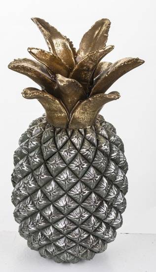 ANANAS ozdoba srebrno-złota, wys. 20 cm