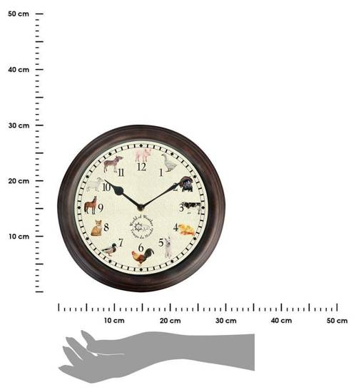 ANIMALS zegar ścienny z dźwiękami zwierząt, Ø 30 cm
