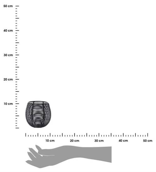 ANSE metalowy druciany lampion czarny, wys. 10 cm