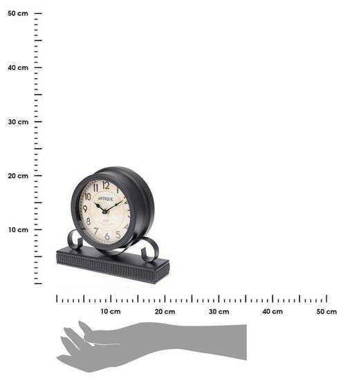 ANTIQUE zegar kominkowy czarny, wys. 23 cm