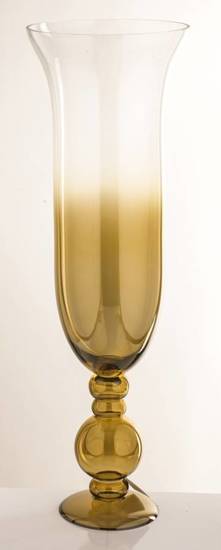 ARKANSAS wazon szklany złoto-brązowe ombre na stópce, wys. 89 cm