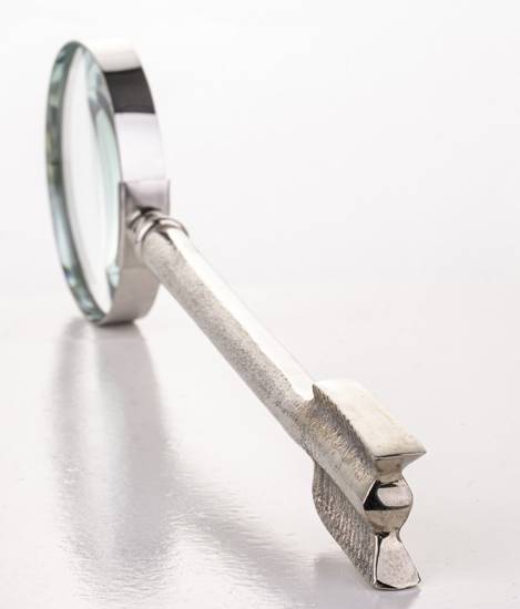 ARROW lupa srebrna z rączką w kształcie strzały, wys. 29 cm