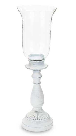 ATAL świecznik metalowy ze szklanym kloszem, wys. 47 cm