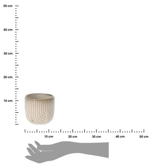 AZRA osłonka beżowa z wytłaczanym wzorem, wys. 11 cm