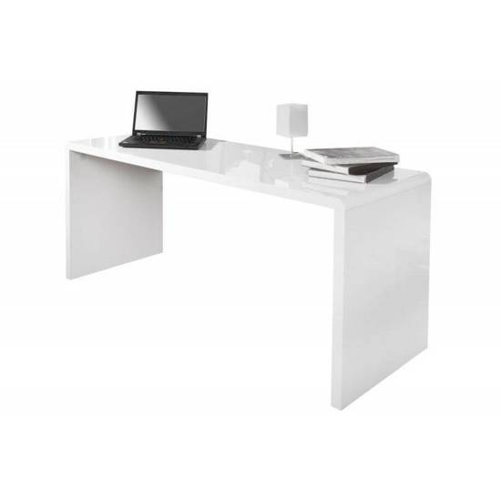 BEIL biurko białe, błyszczące z płyty laminowanej, 160x60 cm