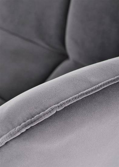 BELTON fotel wypoczynkowy z welurowej szarej tkaniny, wys. 78 cm