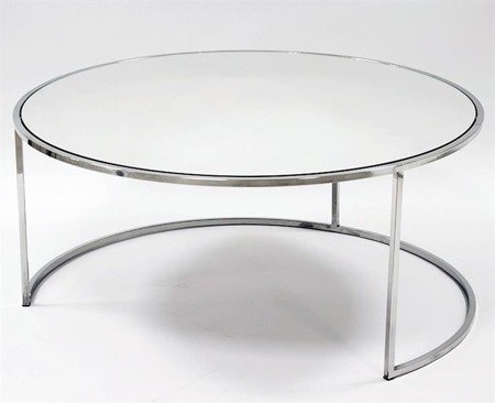 BEVERLY duży okrągły stolik kawowy z lustrzanym blatem, wys. 45 cm, Ø 100 cm 