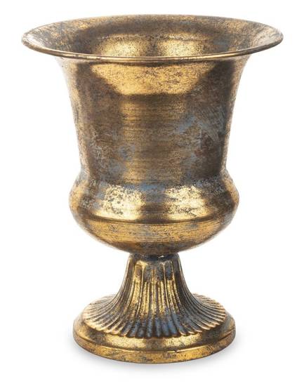 BONIT osłonka metalowa stare złoto na nóżce, wys. 25 cm