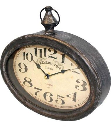 BONIT zegar owalny postarzany vintage, 30x27 cm