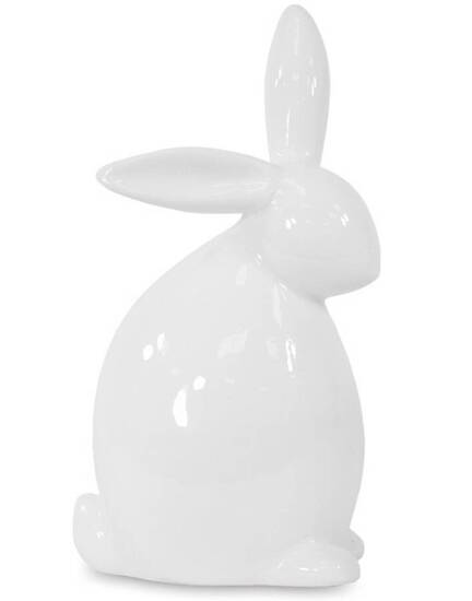 BUNNY ZAJĄCZEK figurka wielkanocna biała z ceramiki szlachetnej, wys. 20 cm