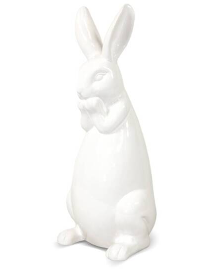 BUNNY ZAJĄCZEK figurka wielkanocna biała z ceramiki szlachetnej, wys. 39 cm