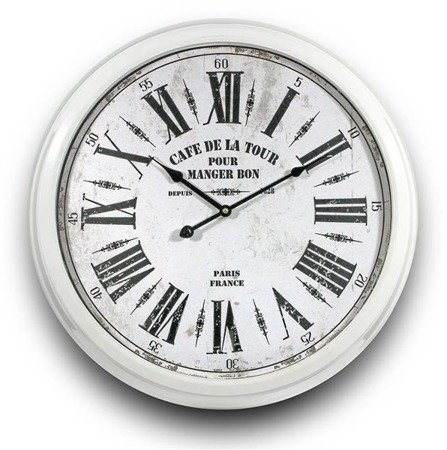 CAFE WHITE zegar, Ø 58 cm