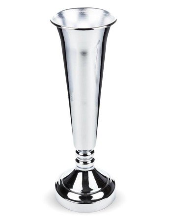CAMERRE wazon srebrny wysoki połysk metalowy, wys. 43 cm