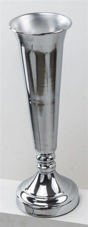 CAMERRE wazon srebrny wysoki połysk metalowy, wys. 43 cm