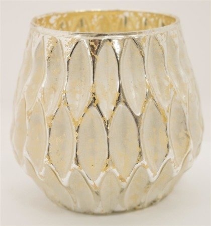 CASSINO świecznik złoty szklany, wys. 10 cm