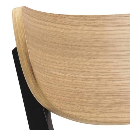 CENTRO krzesło fornir na czarnej drewnianej podstawie, wys. 80 cm