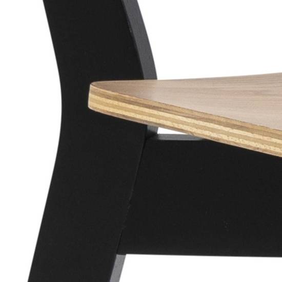 CENTRO krzesło fornir na czarnej drewnianej podstawie, wys. 80 cm
