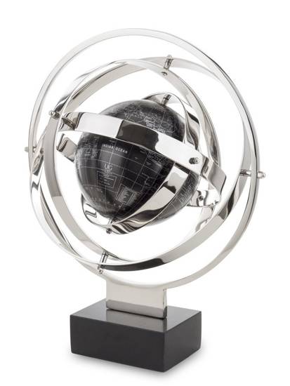 CERES srebrno-czarne astrolabium na podstawie, wys. 43 cm