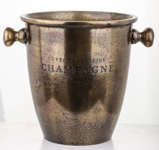 CHAMPAGNE cooler do szampana złoty z metalu, wys. 25 cm