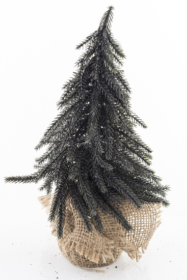 CHOINKA drzewko na podstawie z worka jutowego, 27 cm