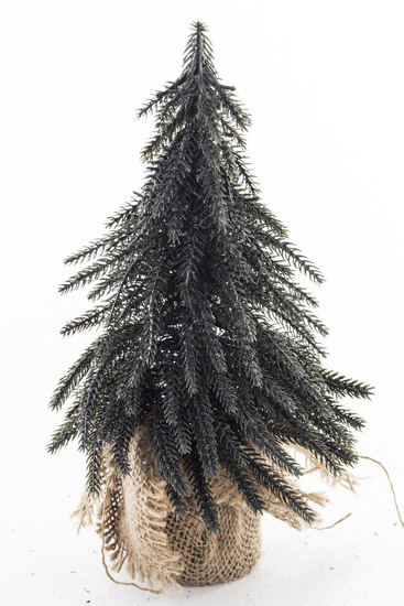 CHOINKA drzewko na podstawie z worka jutowego, 27 cm
