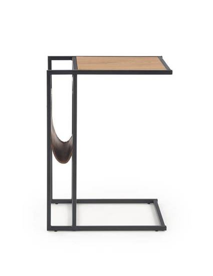 COMPACT stolik pomocniczy brązowo-czarny wyposażony w gazetnik, wys. 65 cm