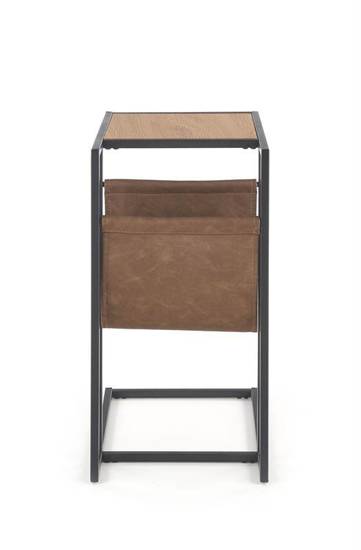 COMPACT stolik pomocniczy brązowo-czarny wyposażony w gazetnik, wys. 65 cm
