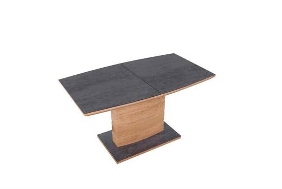 CONCORD stół rozkładany ciemnopopielaty na brązowej nodze, 140-180/80 cm