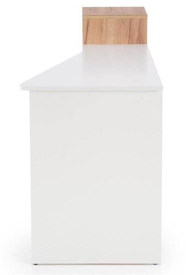 CONTI biurko biało-brązowe z półeczkami, 122x57 cm