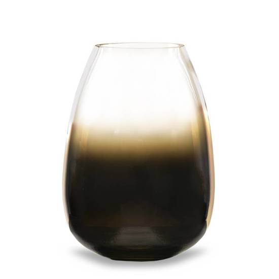 DAKOTA wazon szklany czarno-brązowe ombre, wys. 26 cm