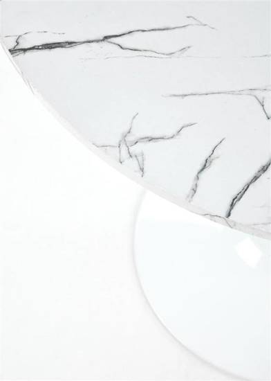 DENVER stół biały blat z imitacją marmuru, Ø 80 cm