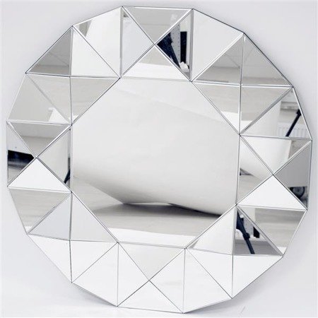 DIAMENT duże okrągłe lustro w ramie ozdobnej lustrzanej, Ø 98 cm