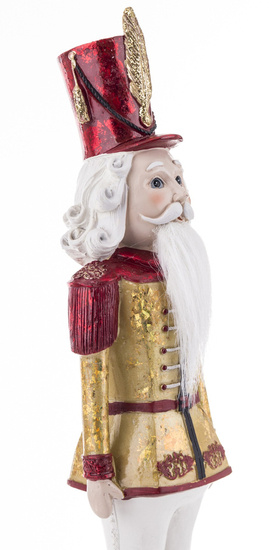 DZIADEK DO ORZECHÓW figurka dziadka w czerwono-złotym mundurze, wys. 42 cm