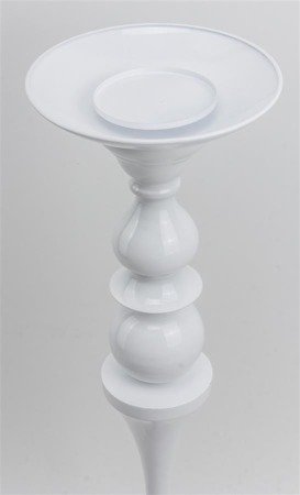 EDUARDO wysoki świecznik metalowy biały, wys. 67 cm