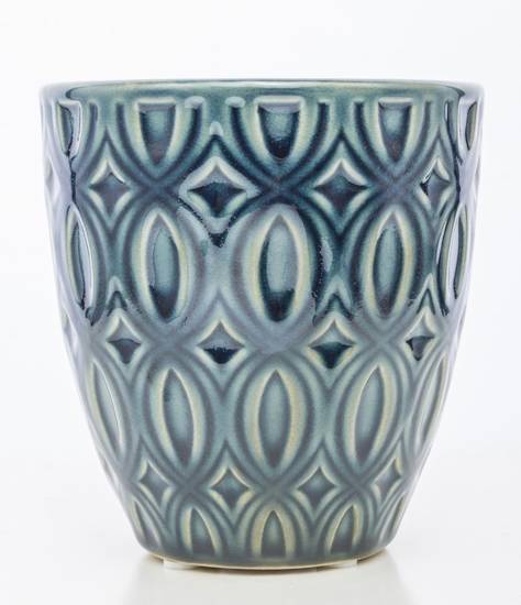 EDWARD osłonka ceramiczna, niebieska, wys. 12 cm