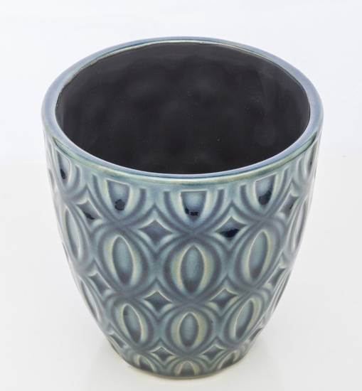 EDWARD osłonka ceramiczna, niebieska, wys. 12 cm