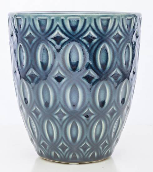 EDWARD osłonka ceramiczna, niebieska, wys. 15 cm 