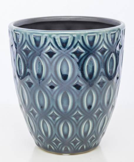 EDWARD osłonka ceramiczna, niebieska, wys. 15 cm 