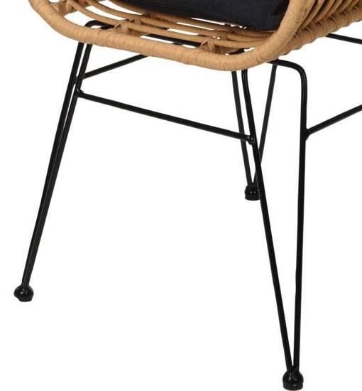 ELERO krzesło z naturalnego rattanu na metalowych nogach, wys. 81 cm