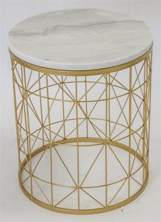 ELZEA zestaw złotych drucianych stolików z marmurowym blatem, wys. 52/45 cm