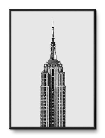 EMPIRE STATE BUILDING obraz w czarnej ramie za szybą, 31x41 cm