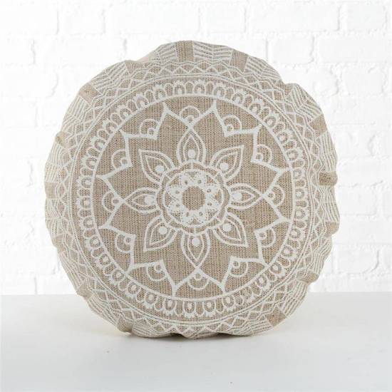 ETNIC MANDALA duża poduszka dekoracyjna okrągła zdobiona wzorem, Ø 56 cm